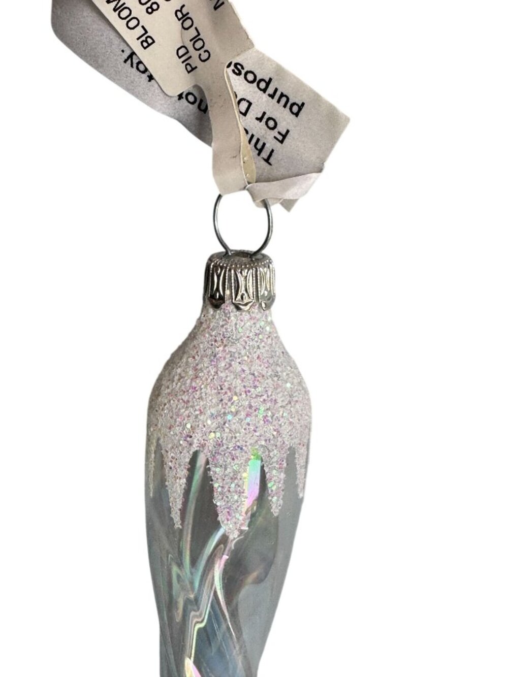 Vintage German Glass Icicle Ornaments Bloomingdales Clear Twisted Icicles 6" - Picture 5 of 7